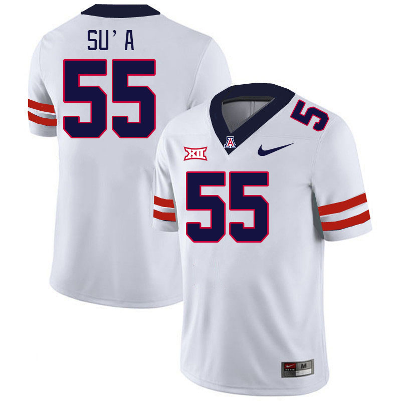 Men #55 Leviticus Su'a Arizona Wildcats Big 12 Conference College Football Jerseys Stitched-White